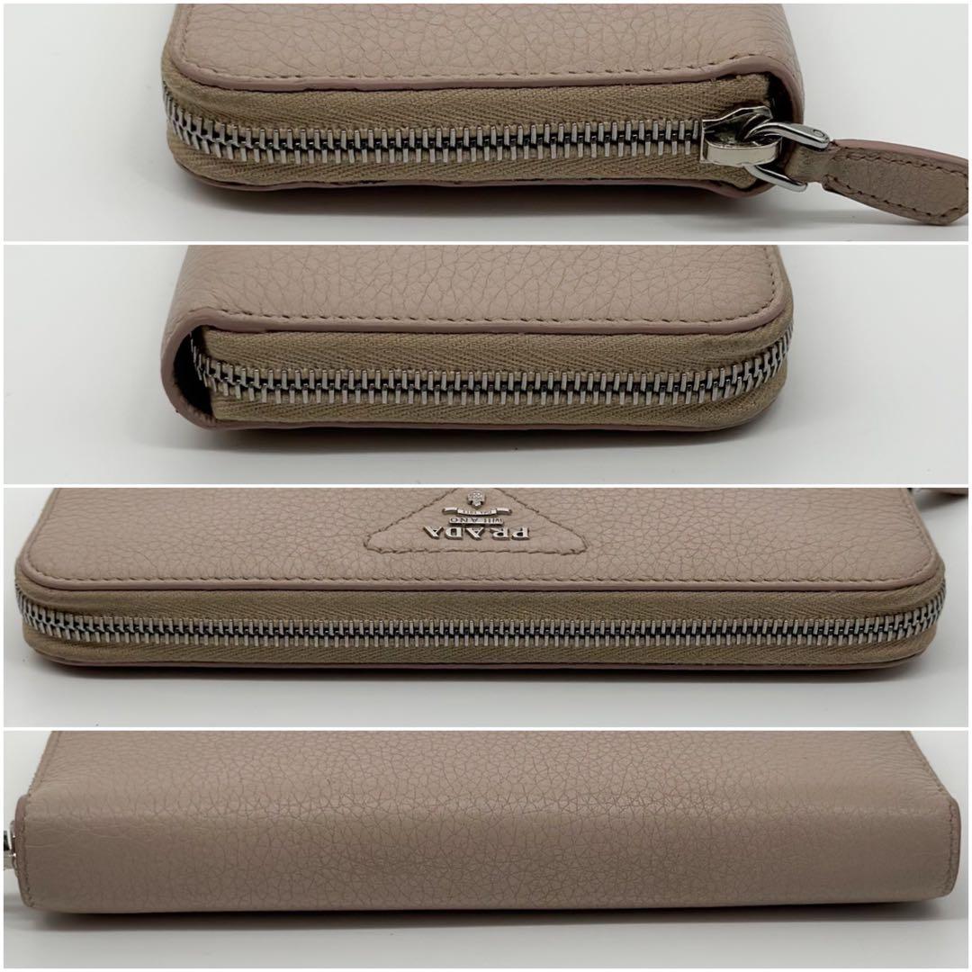 Prada Vitello Daino Leather Zip Around Round Wallet — view 6
