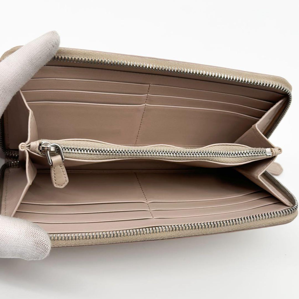 Prada Vitello Daino Leather Zip Around Round Wallet — view 8