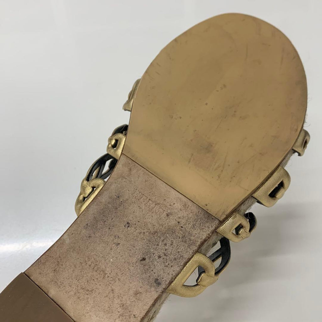 Hermes Ancon Leather Chaine D'ancre Espadrilles Flat Sandals — view 8
