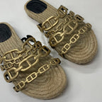 Hermes Ancon Leather Chaine D'ancre Espadrilles Flat Sandals — view 9