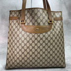Gucci GG Tote Brown Beige Logo Leather — view 2