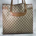 Gucci GG Tote Brown Beige Logo Leather — view 3