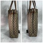 Gucci GG Tote Brown Beige Logo Leather — view 6