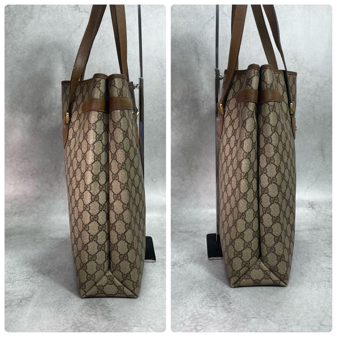 Gucci GG Tote Brown Beige Logo Leather — view 6