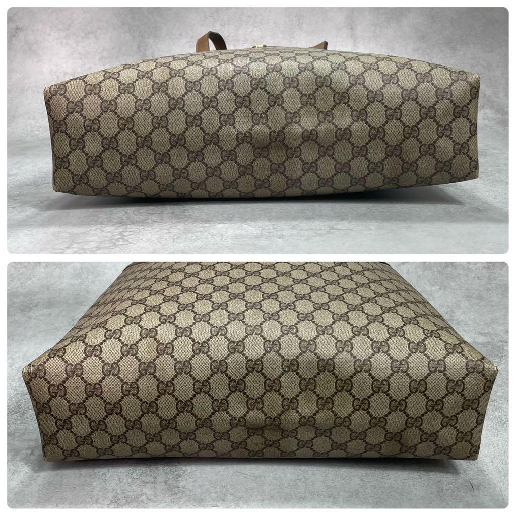 Gucci GG Tote Brown Beige Logo Leather — view 7