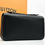 Louis Vuitton Zippy XL Taiga Black Round Wallet
