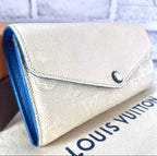 Louis Vuitton Color Empreinte Portefeuille Sarah Blue Jean Wallet