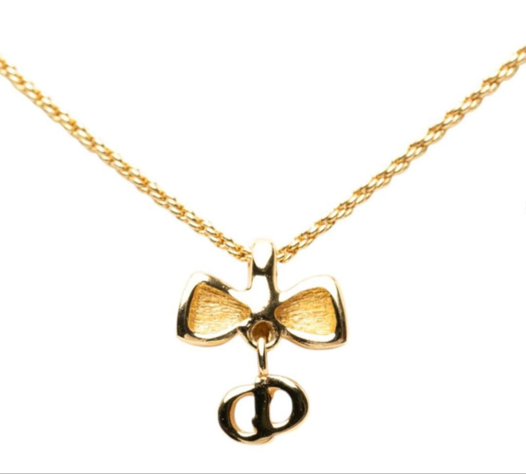 Dior CD Logo Ribbon Motif Necklace — view 3