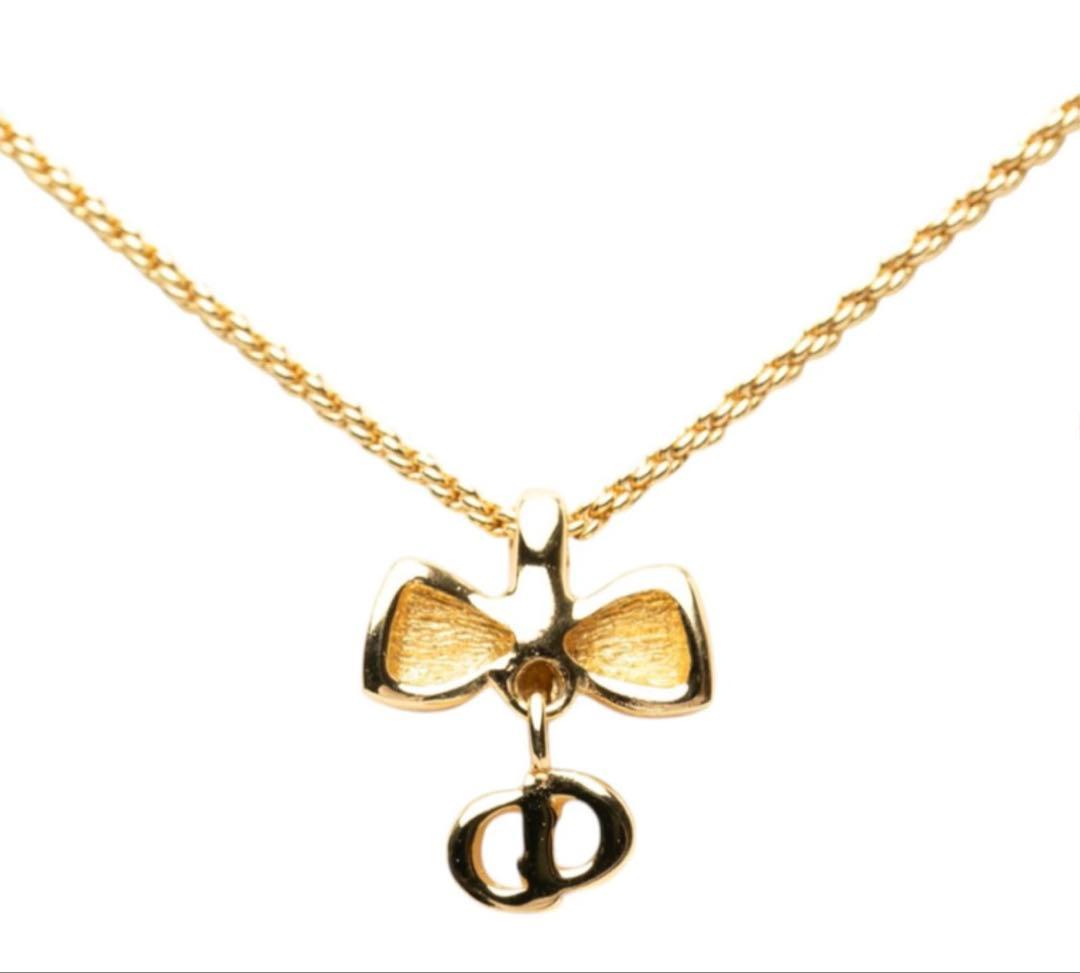 Dior CD Logo Ribbon Motif Necklace — view 3