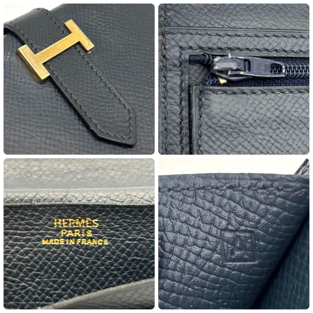 Hermes Bearn Classic Bifold Wallet Epsom Navy — view 9