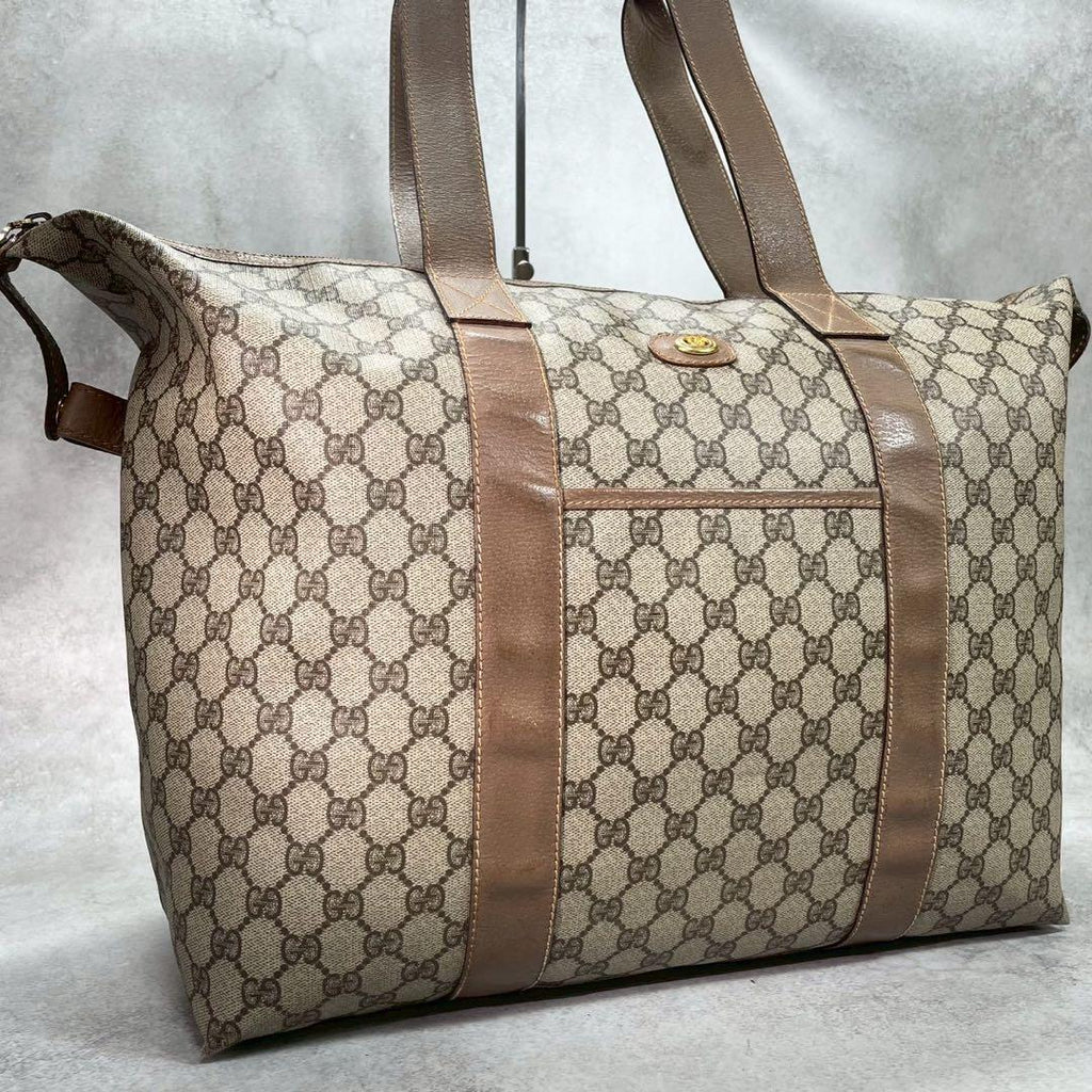 Gucci GG Boston Bag Hand Brown Leather Logo