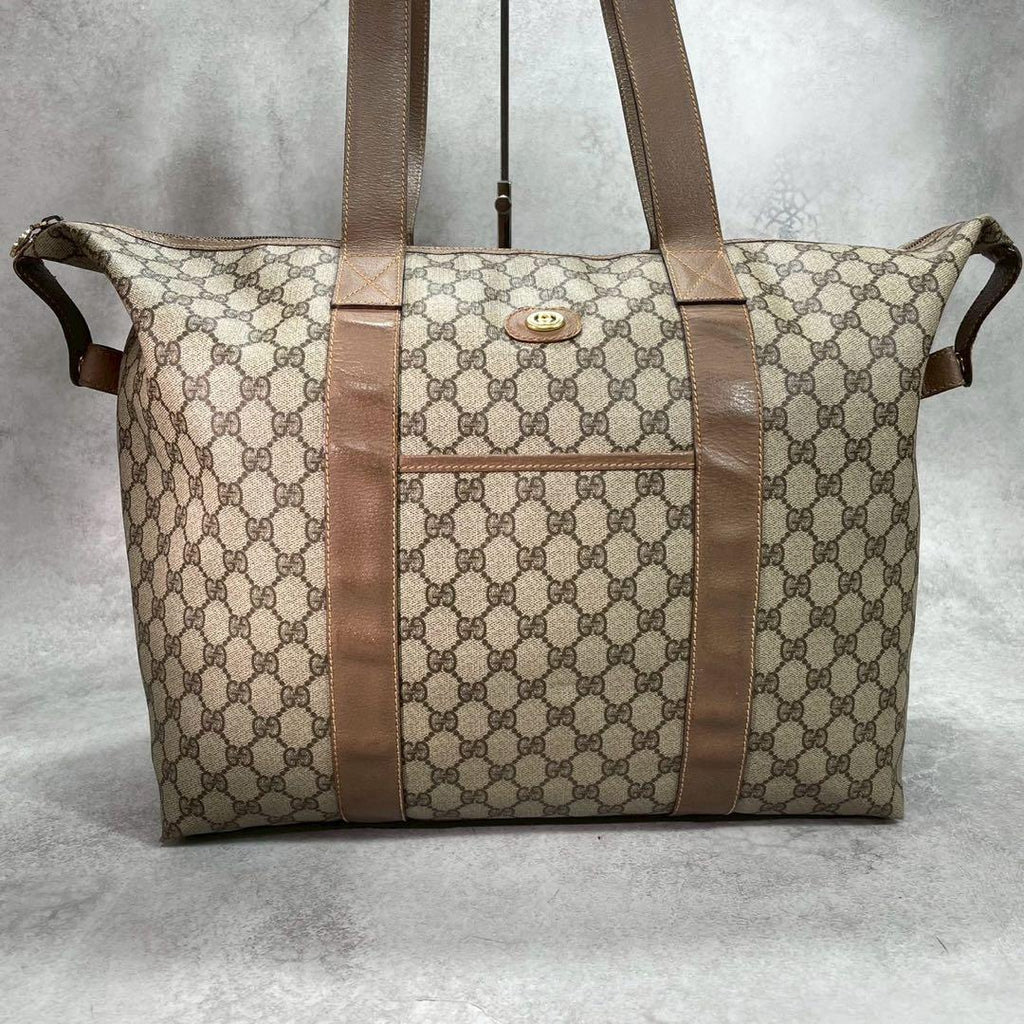 Gucci GG Boston Bag Hand Brown Leather Logo — view 2