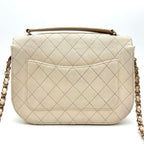 Chanel Quilted 2-Way Shoulder Bag Beige Caviar Leather — view 2