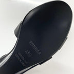 Hermes Legend Leather Wedge Sole Sandals Black — view 9