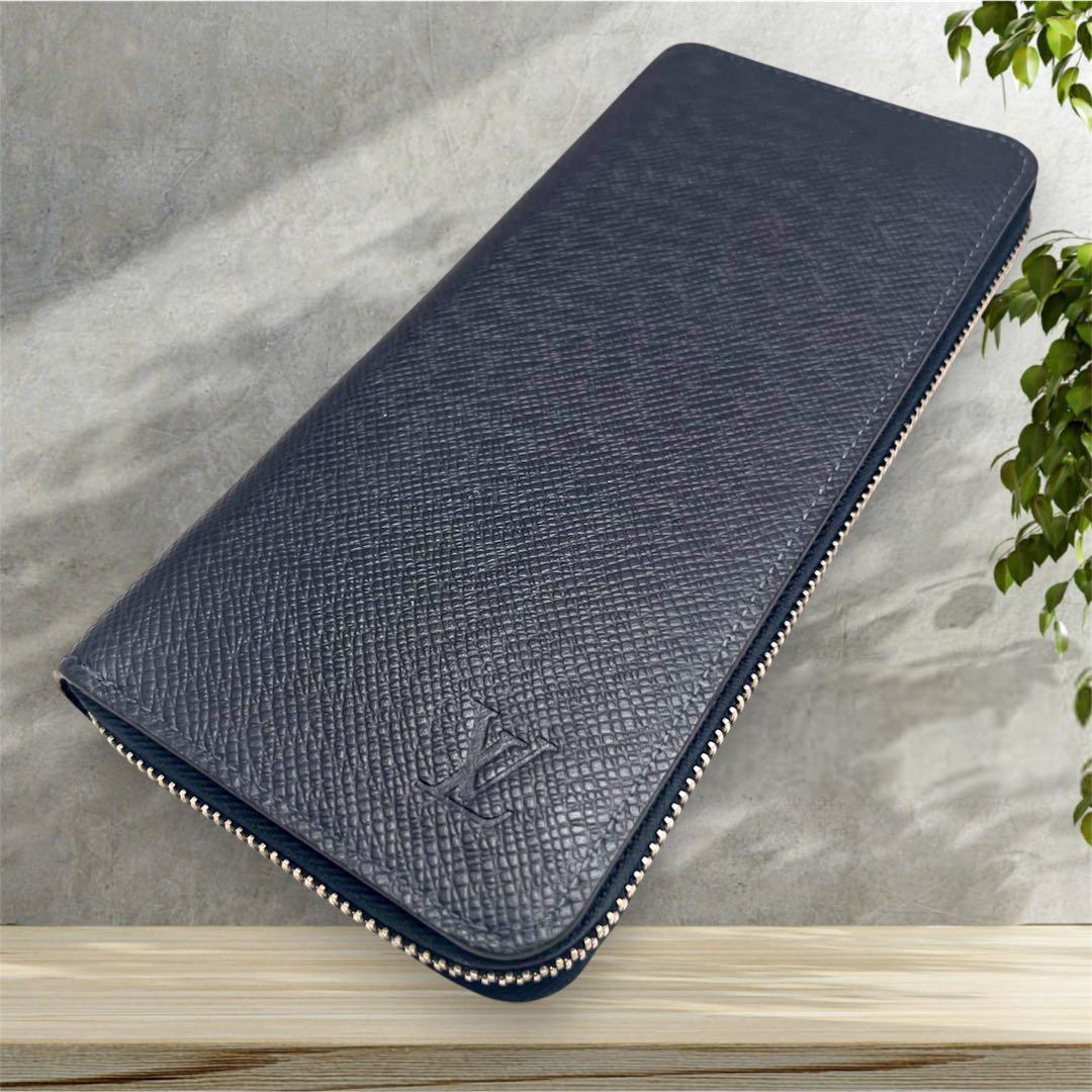 Louis Vuitton Taiga Vertical Zippy Wallet Navy