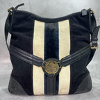 Gucci Sherry Line Shoulder Bag Suede Black Logo — view 2