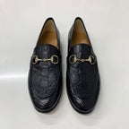 Gucci Horsebit Logo Leather Loafers Black — view 2