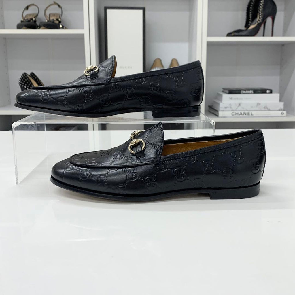 Gucci Horsebit Logo Leather Loafers Black — view 3