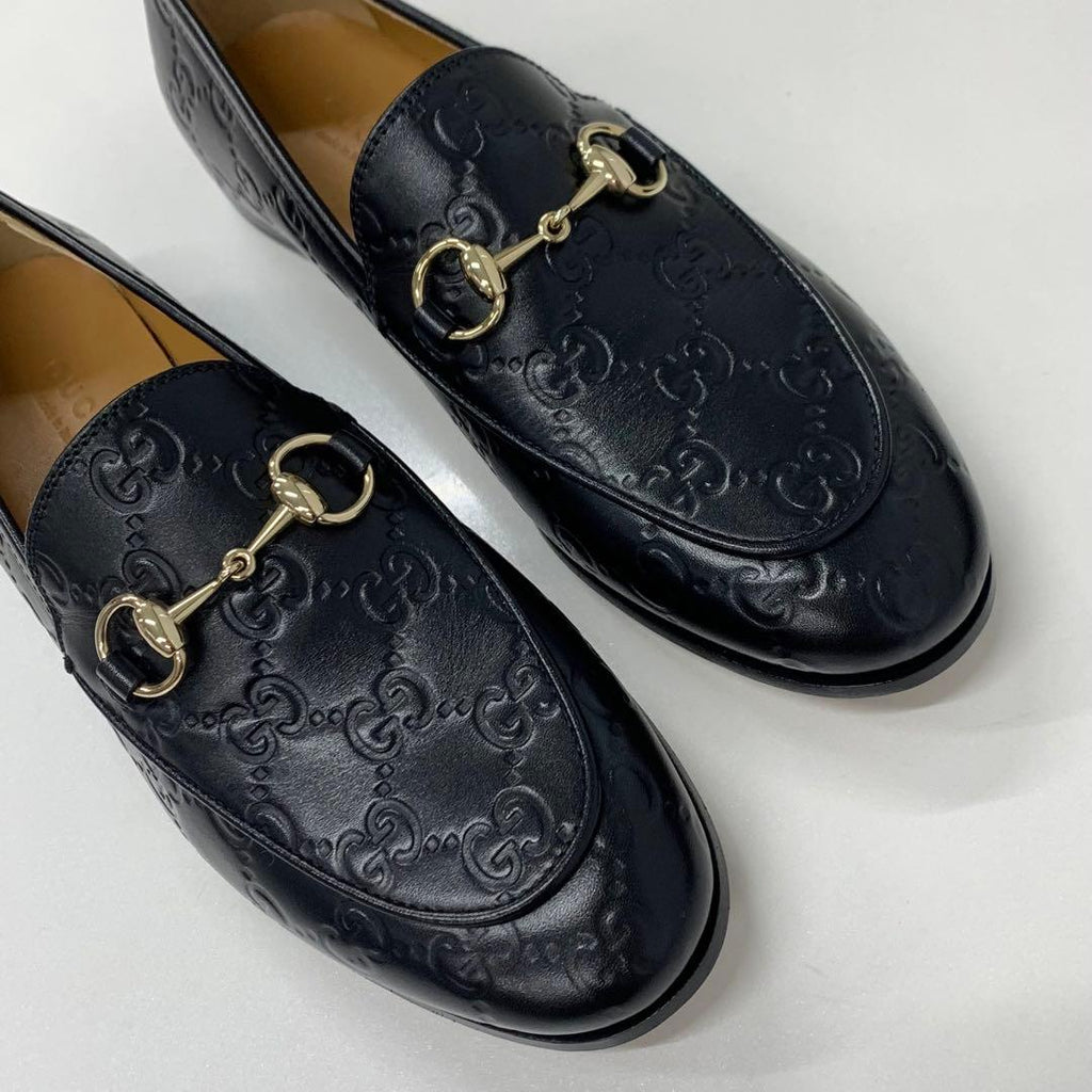 Gucci Horsebit Logo Leather Loafers Black — view 9