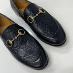 Gucci Horsebit Logo Leather Loafers Black — view 9