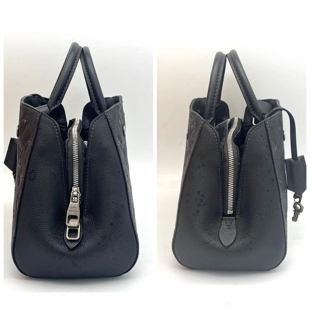 Louis Vuitton Monogram Empreinte Montaigne BB Gray Studs Handbag — view 6