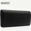 Gucci Micro Guccissima GG Bifold Wallet Black Leather