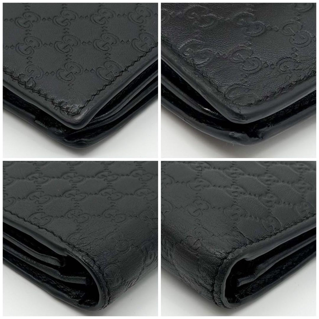 Gucci Micro Guccissima GG Bifold Wallet Black Leather — view 5