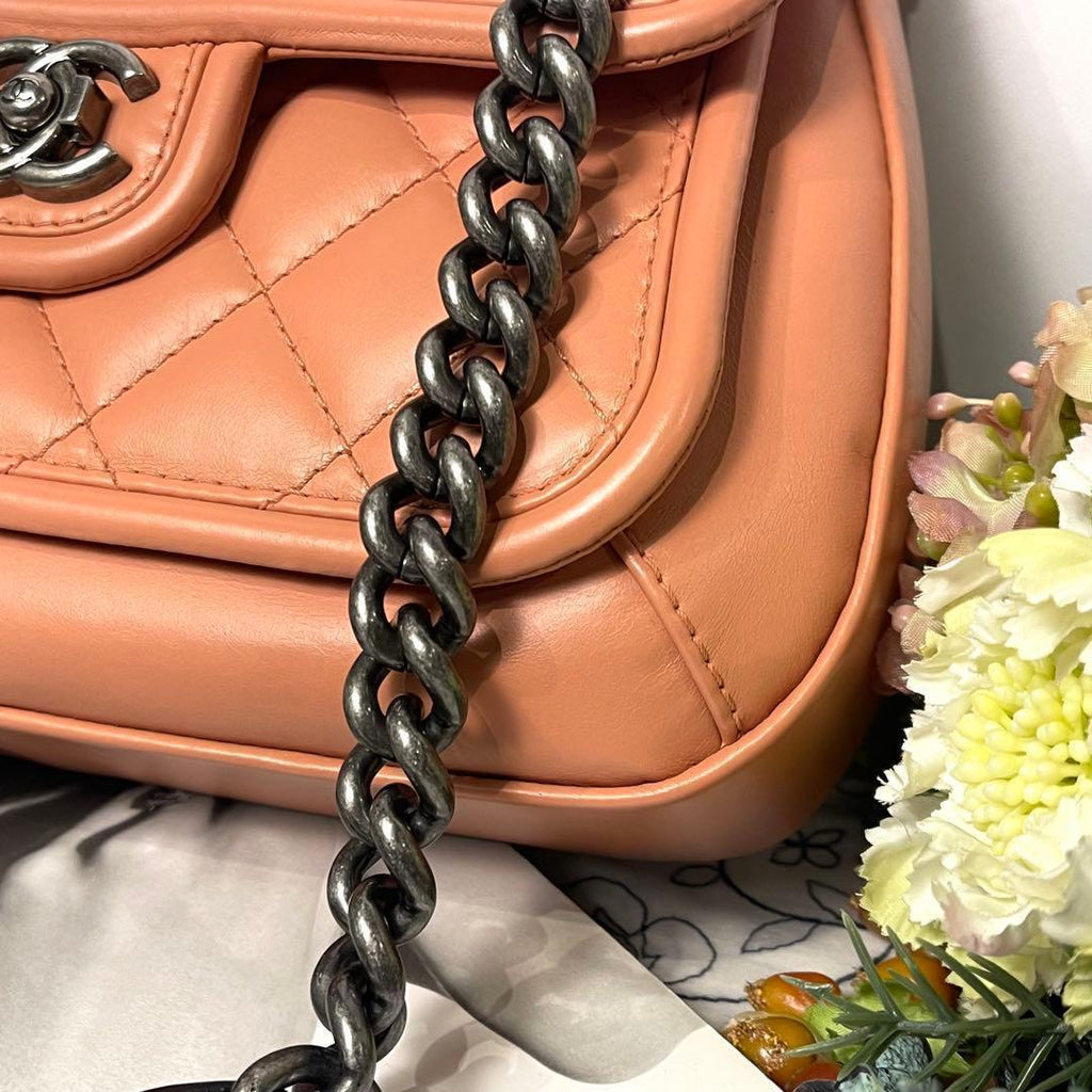 Chanel Double Flap Quilted Boy Pink — view 4