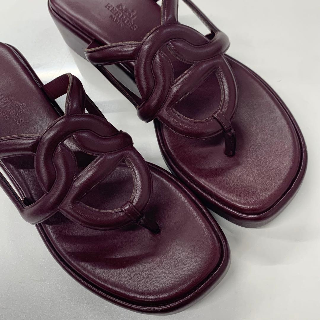 Hermes Gypsy Chaine D'ancre Platform Thong Sandals — view 9