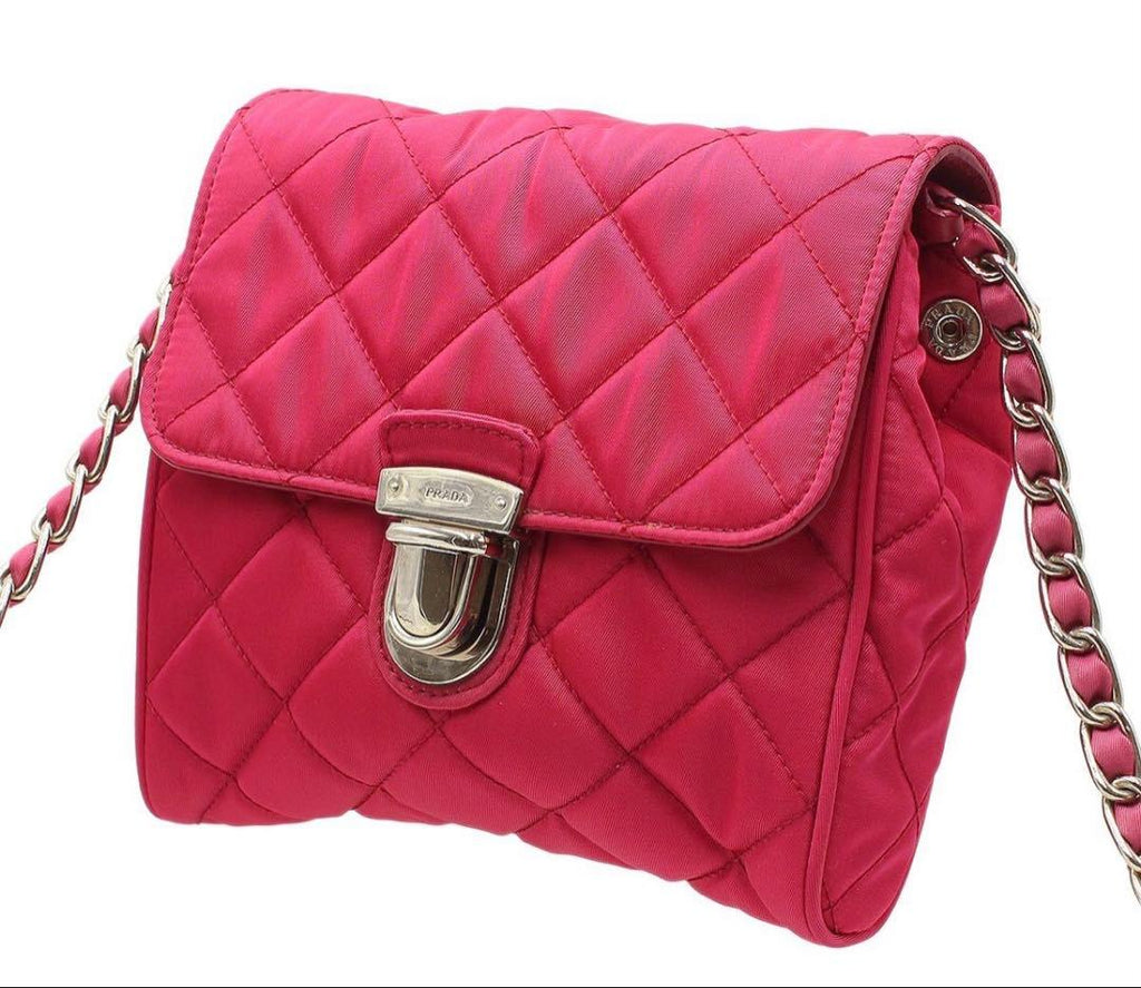 Prada Tessuto Impantou Quilted Shoulder Bag : Ibisco