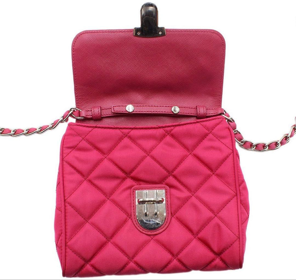Prada Tessuto Impantou Quilted Shoulder Bag : Ibisco
