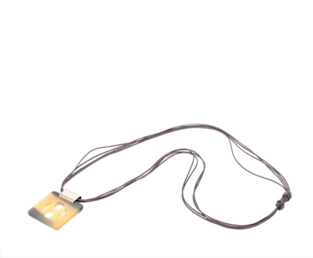 Hermes Logo Necklace Brown Beige Buffalo Horn — view 5