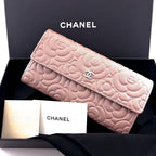 Chanel Wallet Camellia Embossed Flap PI