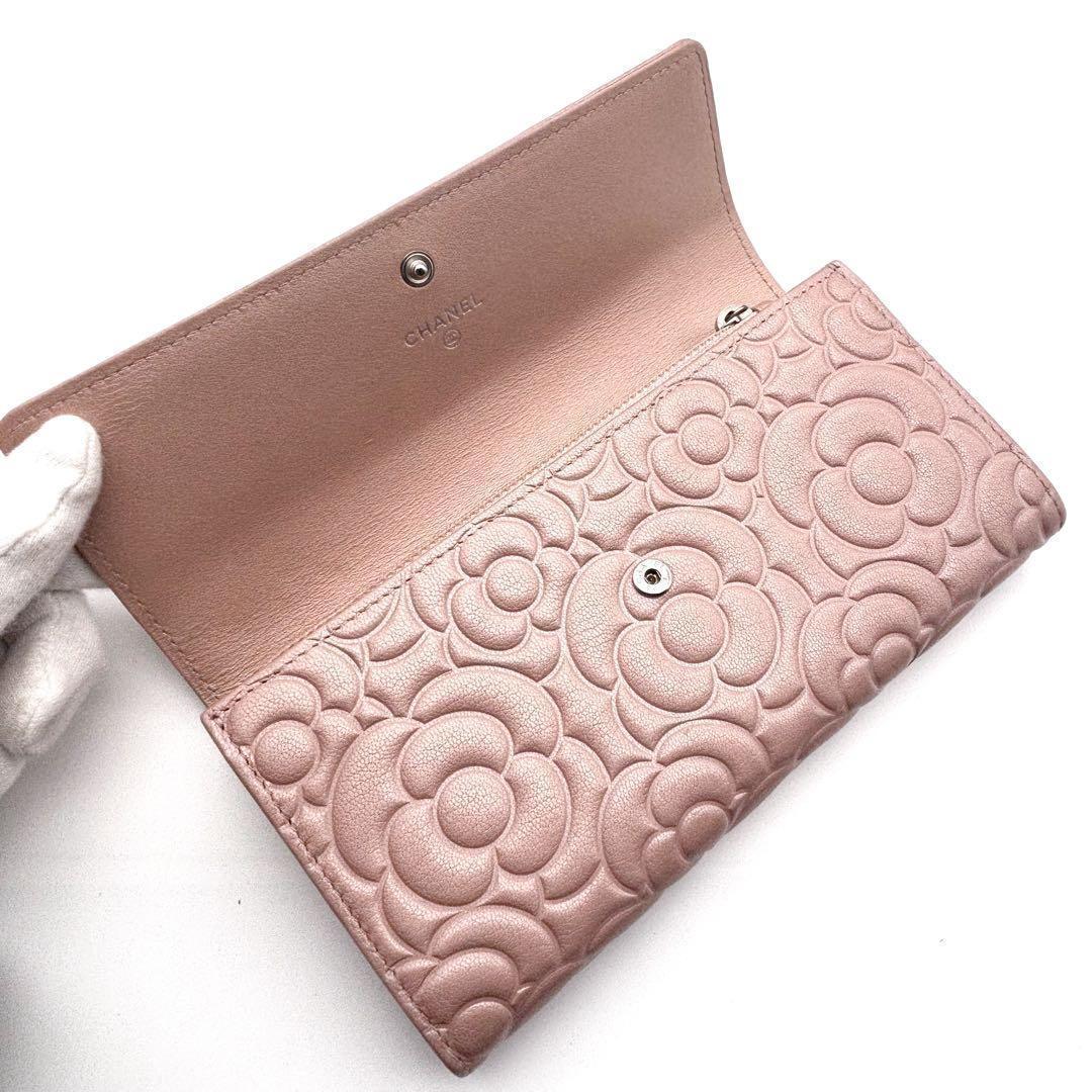 Chanel Wallet Camellia Embossed Flap PI — view 5
