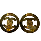 Chanel CC Logo Earrings Gold — view 5