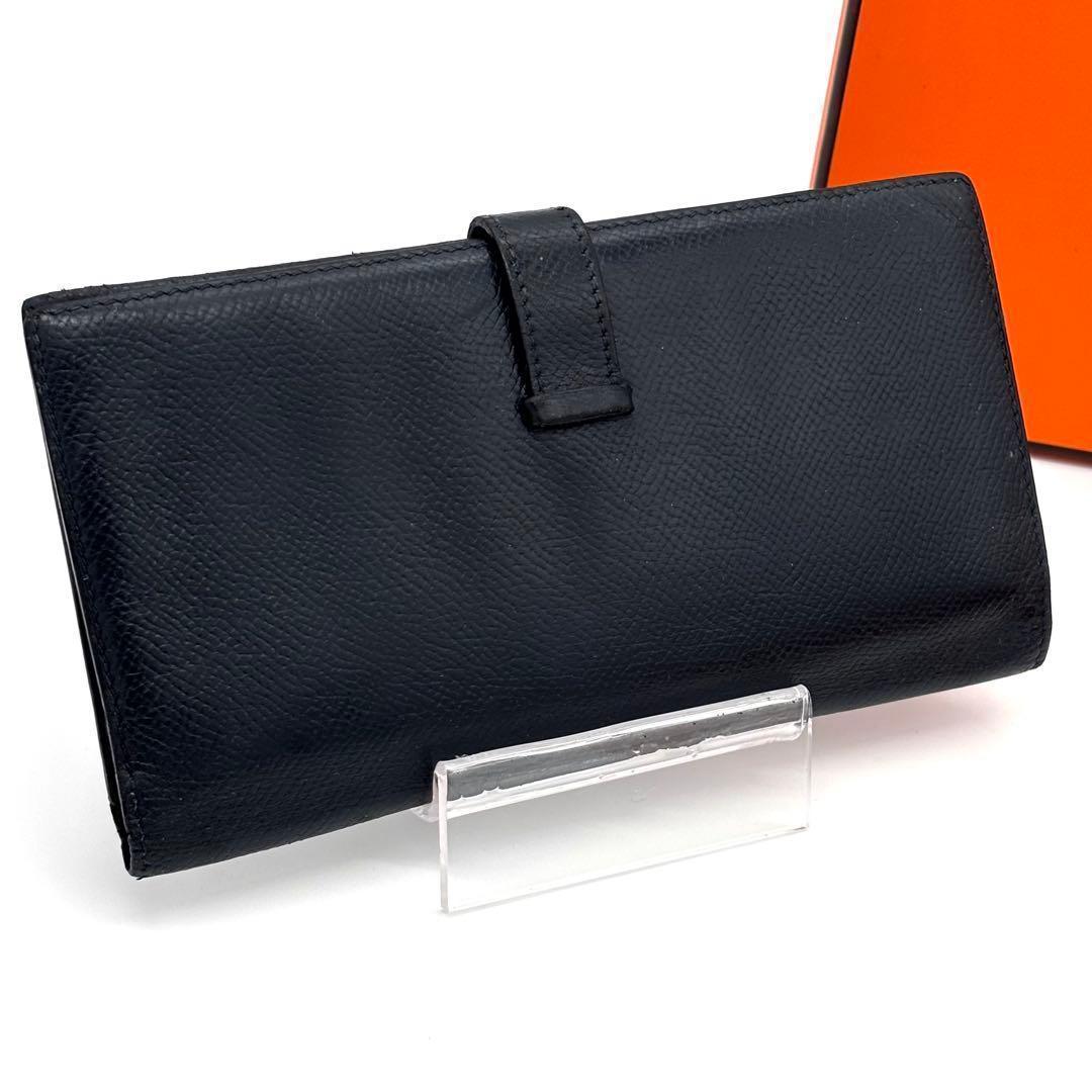 Hermes Bearn Classic Bifold Wallet Epsom Navy — view 2