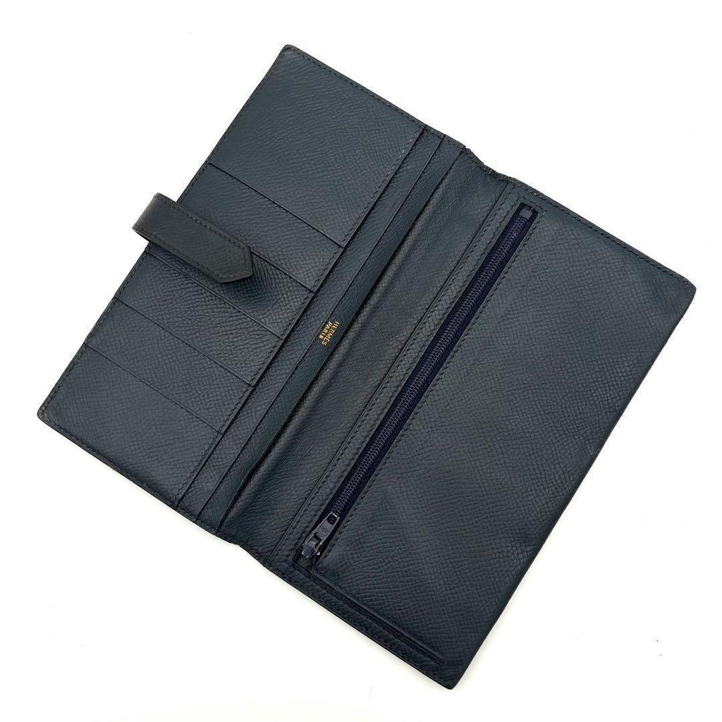 Hermes Bearn Classic Bifold Wallet Epsom Navy — view 3