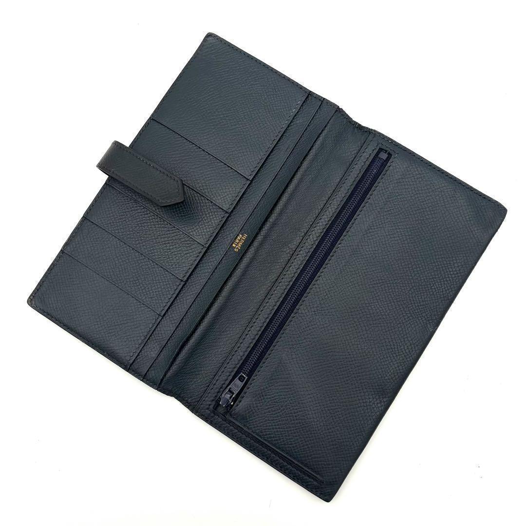 Hermes Bearn Classic Bifold Wallet Epsom Navy — view 3