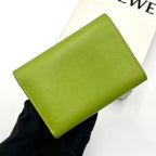 Loewe Anagram Pebble Trifold Wallet Small Gold Green — view 2