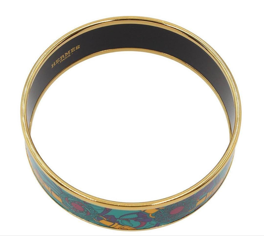 Hermes Enamel GM Bangle Bracelet — view 5