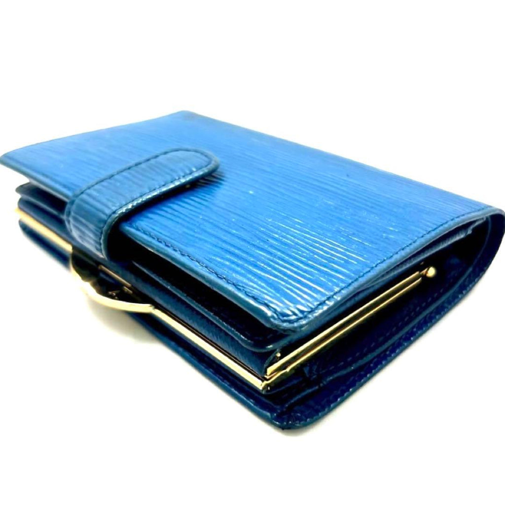 Louis Vuitton Epi Porte-Monnaie Billets Viennois Toledo Blue Coin Purse — view 4