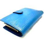 Louis Vuitton Epi Porte-Monnaie Billets Viennois Toledo Blue Coin Purse — view 5
