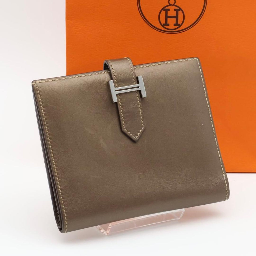 Hermes Bearn Compact Milois Bifold Wallet Blanc