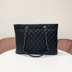 Chanel CC Logo Quilted Lambskin Turnlock Chain Tote — view 3