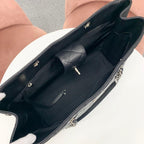 Chanel CC Logo Quilted Lambskin Turnlock Chain Tote — view 6