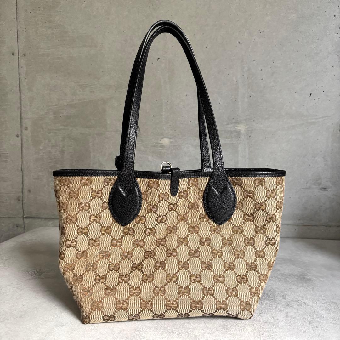 Gucci Handle GG Canvas Tortissima Reversible Handbag — view 3