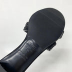 Hermes Oasis Leather Rhinestone Sandals Black — view 8