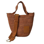 Loewe Slit Mini Raffia Leather Tote Bag
