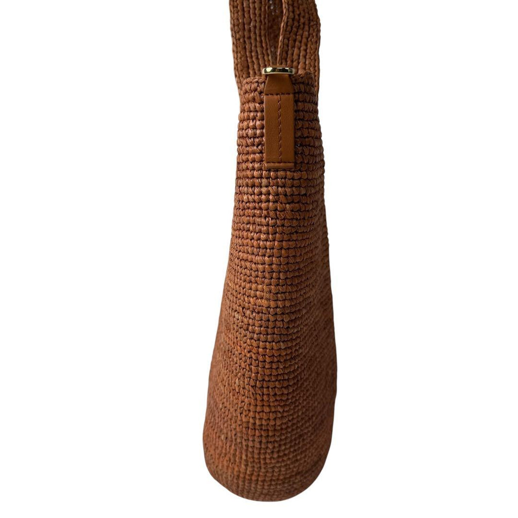 Loewe Slit Mini Raffia Leather Tote Bag — view 4