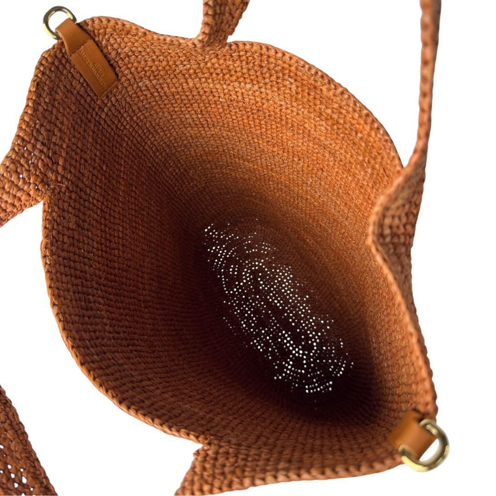 Loewe Slit Mini Raffia Leather Tote Bag — view 7